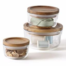 Pyrex Simply Store 6-Piece Pyrex Glass Food Storage Container Set with Acacia Wood Lids thumbnail 4