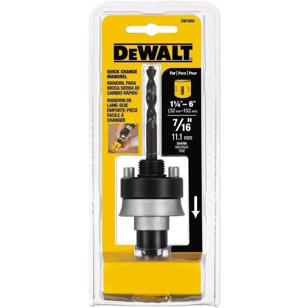 DEWALT 7/16 in. Shank Quick Change Mandrel for 1-1/4 in. to 6 in. Hole Saws