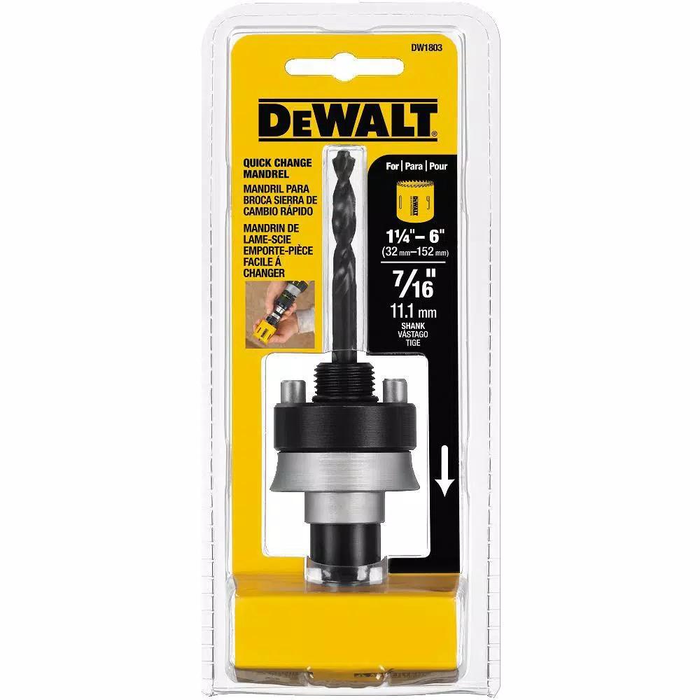 DEWALT 7/16 in. Shank Quick Change Mandrel for 1-1/4 in. to 6 in. Hole Saws
