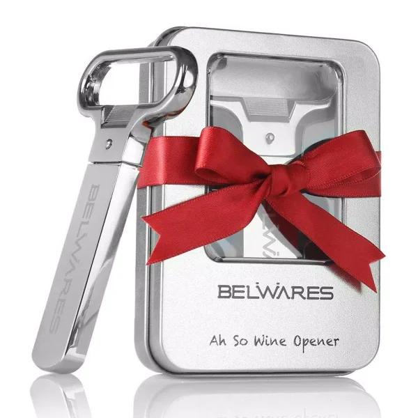 Belwares 2-Prong Ah So Vintage Wine Bottle Opener - Stainless Steel Cork Puller