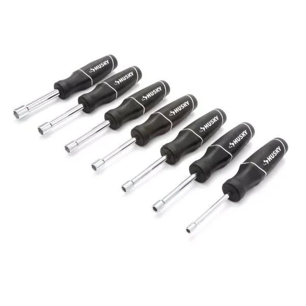Husky 7-Piece Metric Nut Driver Set with Ergonomic Cushion Grip