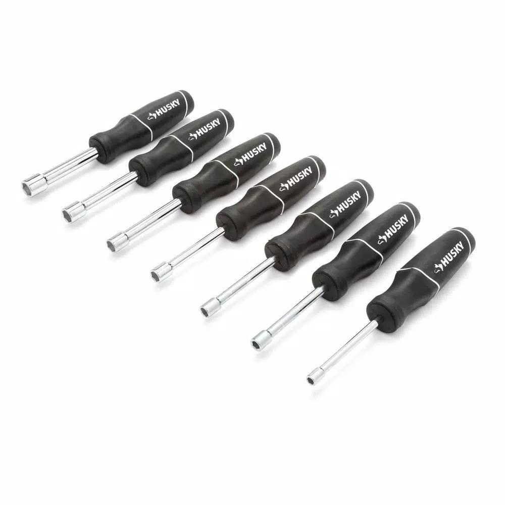 Husky 7-Piece Metric Nut Driver Set with Ergonomic Cushion Grip
