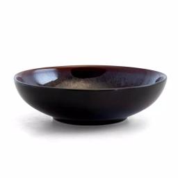 Elama Midnight Beach 16-Piece Metallic Black Stoneware Dinnerware Set, Service for 4 thumbnail 4
