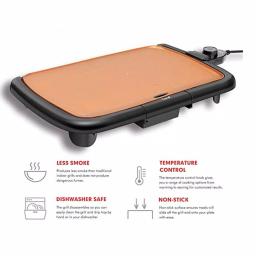 Boyel Living 1200W Nonstick Electric Griddle and Skillet with Adjustable Thermostat, Copper thumbnail 2