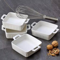 Over and Back Nolita Small Porcelain Baker Dishes, Set of 4, White thumbnail 2