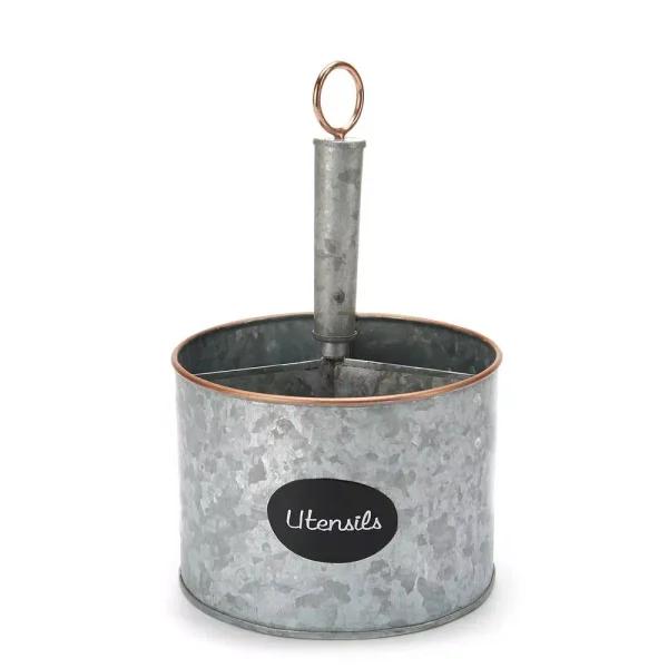 MIND READER Silver Metal 4 Section Utensil Caddy & Cutlery Holder