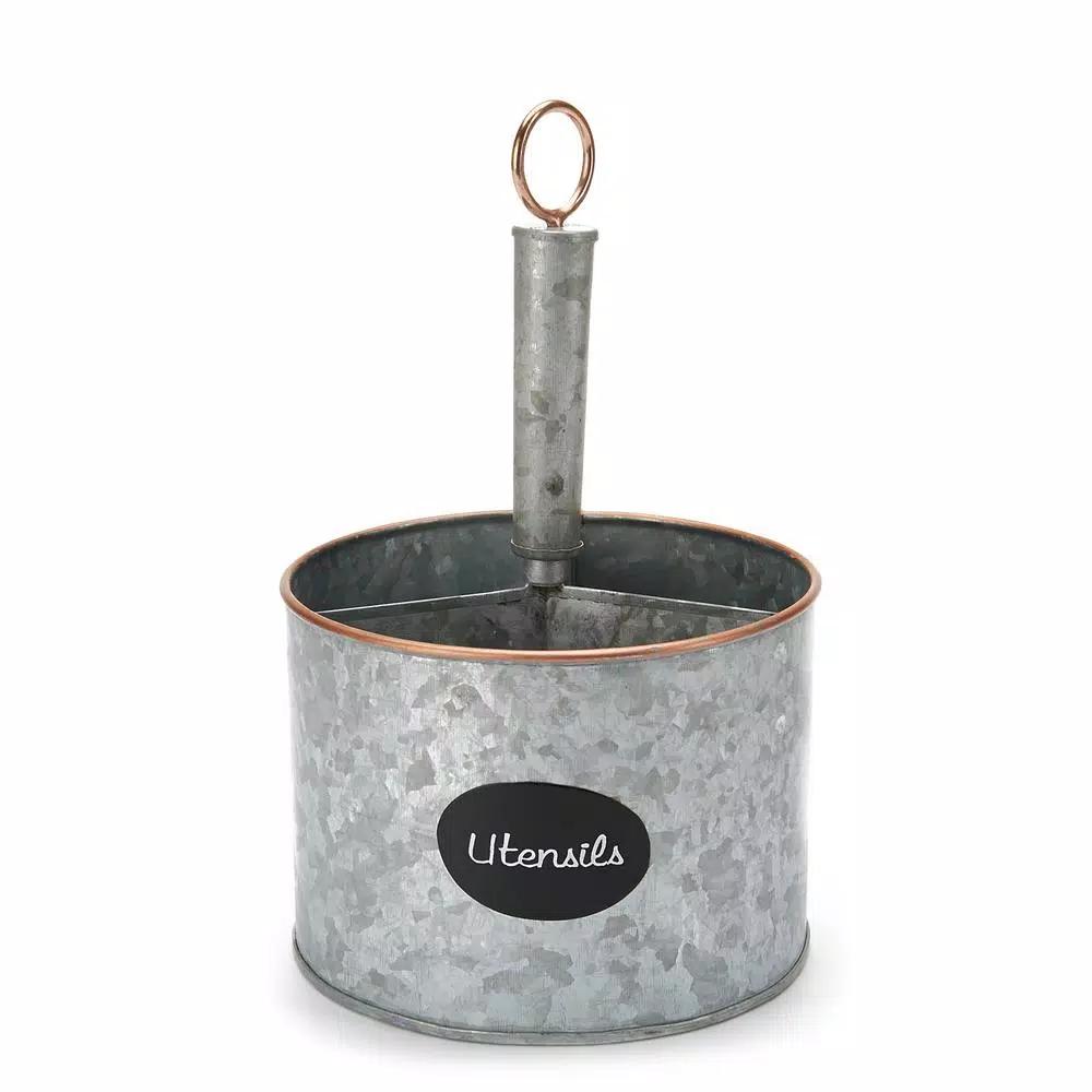 MIND READER Silver Metal 4 Section Utensil Caddy & Cutlery Holder