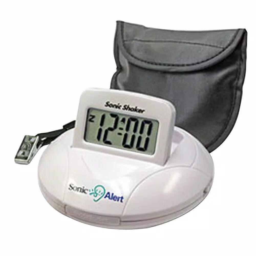 Sonic Alert Sonic Bomb Digital Travel Alarm Clock with Sonic Shaker and 90dB Extra-Loud Alarm