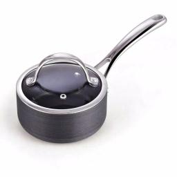Cooks Standard 1 Qt. Hard-Anodized Aluminum Nonstick Saucepan with Glass Lid, Black thumbnail 1
