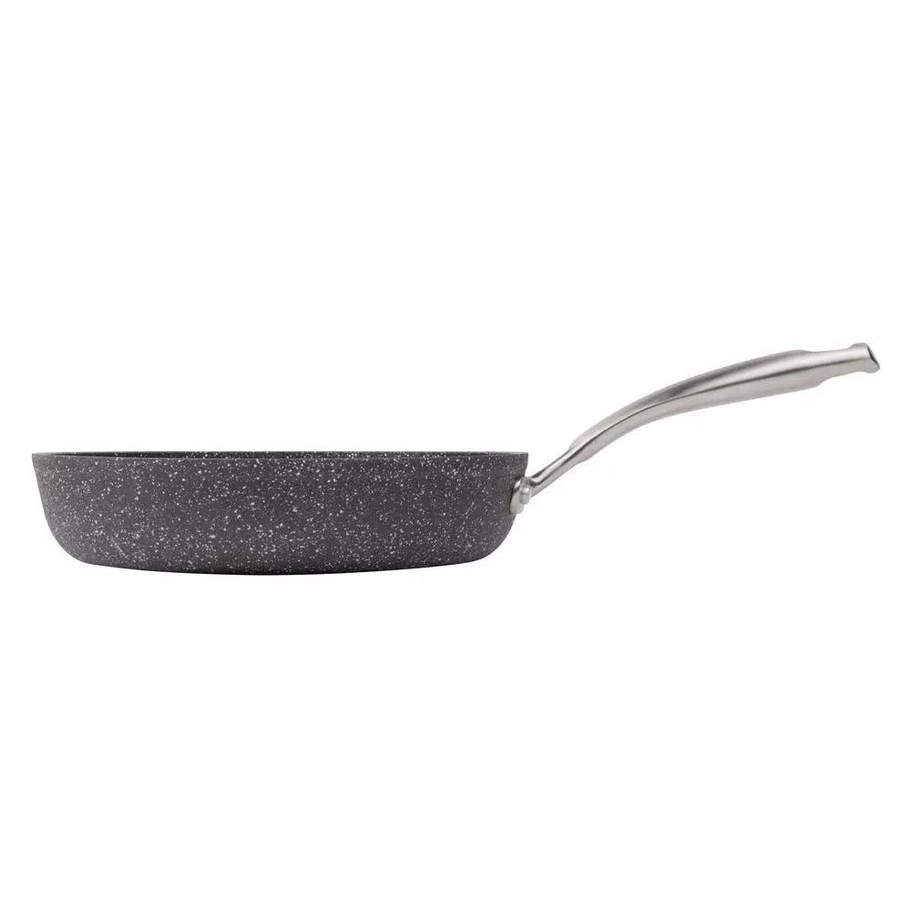 MasterPan Granite Ultra 11 in. Cast Aluminum Nonstick Ceramic Frying Pan, Black Marble