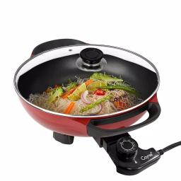 Boyel Living 1400W Professional Non-Stick Copper Electric Skillet, 13 in. Jumbo Capacity, Red thumbnail 2