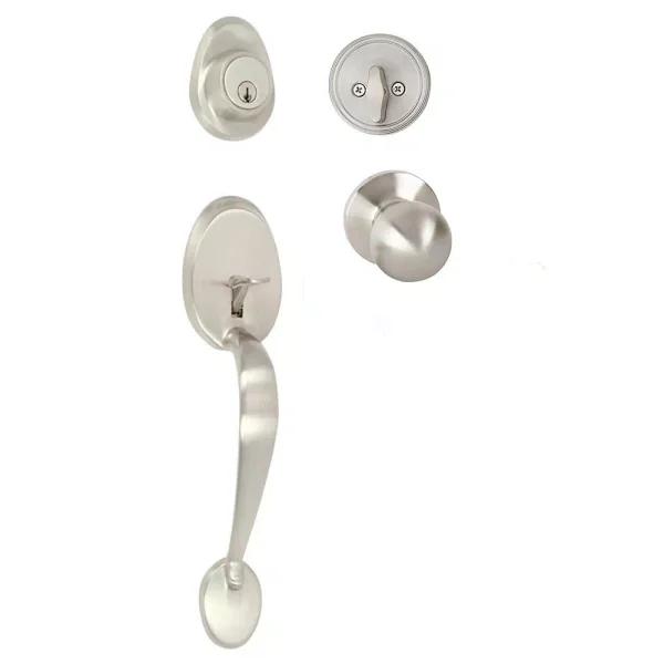 Delaney Tralee Satin Nickel Single Cylinder Deadbolt Entry Door Handleset
