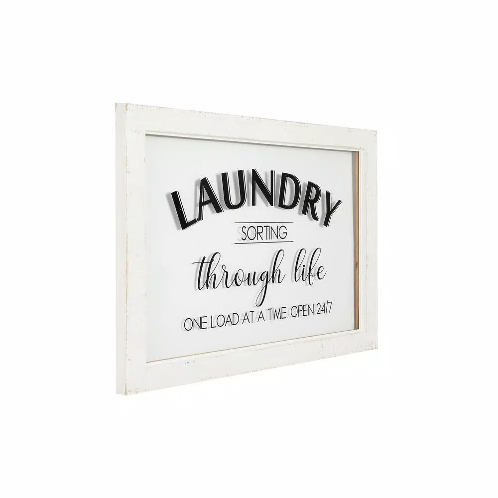 3R Studios Laundry Sorting Through Life One Load at a Time Wood Sign - White Decorative Wall Decor