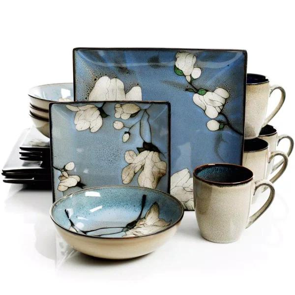 GIBSON elite The Gibson Bloomington 16-Piece Stoneware Dinnerware Set, Service for 4