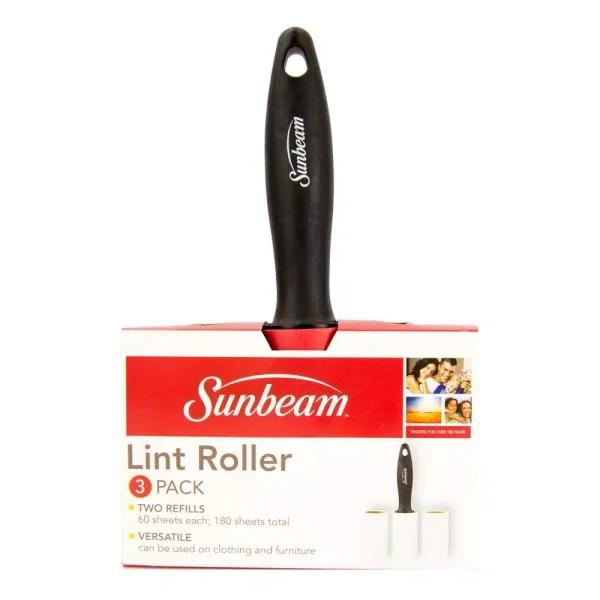 Sunbeam 2-Pack Refillable Lint Roller with 60 Sheets for Pet Hair and Fabric Cleaning