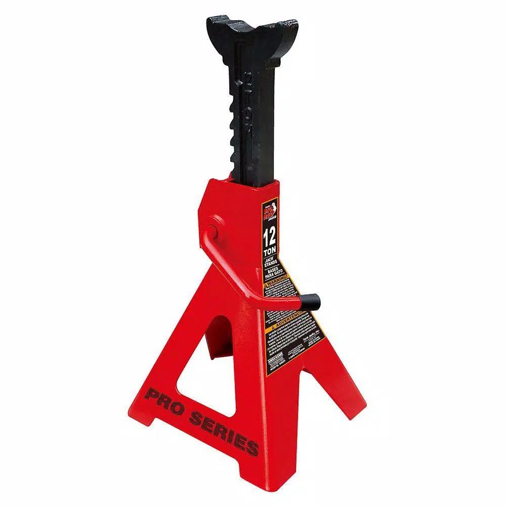 Big Red 12-Ton Steel Jack Stands, 2-Pack Heavy-Duty Ratcheting Stands