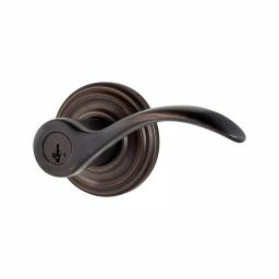 Kwikset Pembroke Venetian Bronze Exterior Entry Door Lever with SmartKey Security thumbnail 1