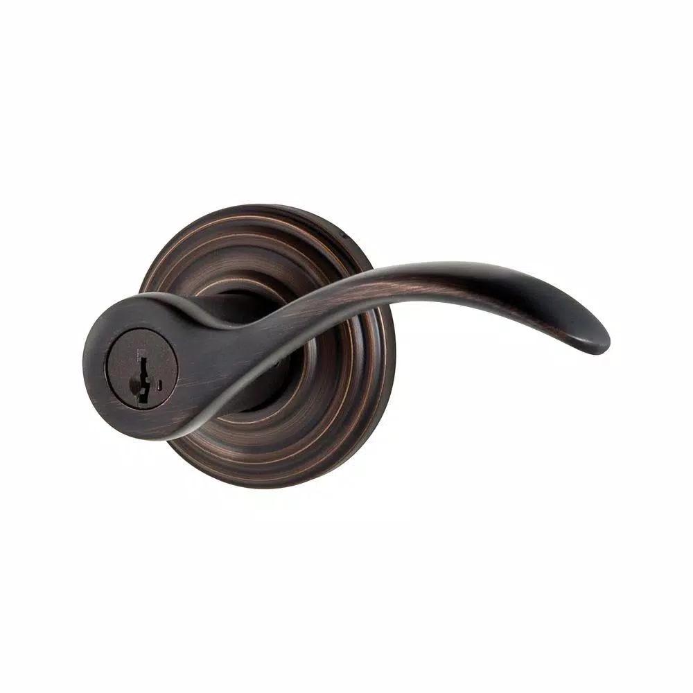 Kwikset Pembroke Venetian Bronze Exterior Entry Door Lever with SmartKey Security