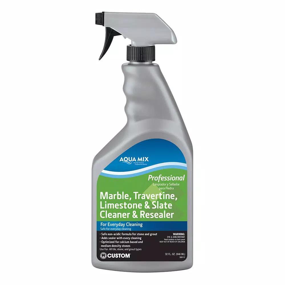 Custom Building Products Aqua Mix Marble, Travertine, Limestone and Slate Cleaner and Resealer - 32 oz.