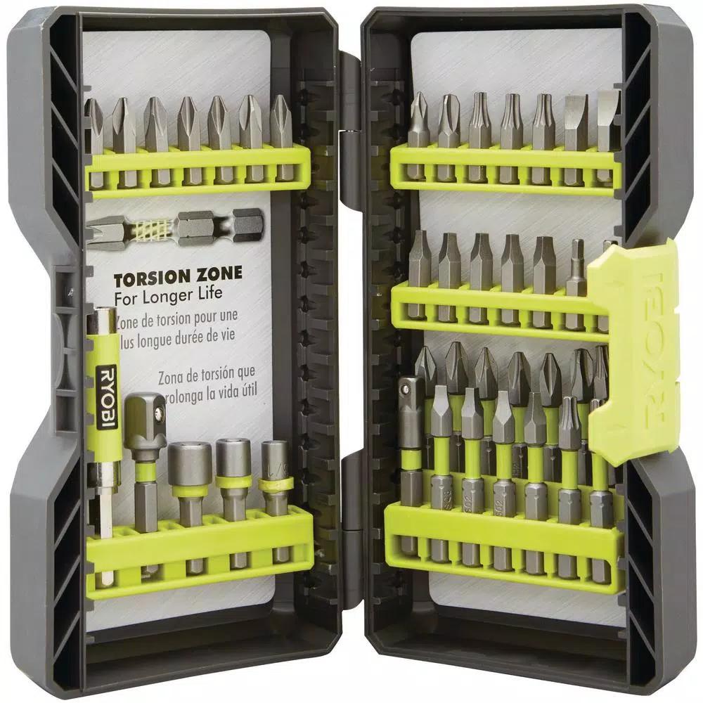 RYOBI 2-Piece Drill and Drive Accessory Kit: 40-Piece Impact Rated & 300-Piece Multi-Material Sets