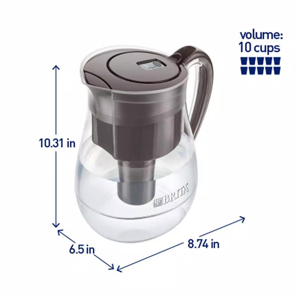 Brita Monterey 10-Cup Water Filter Pitcher with Longlast Filter, Black