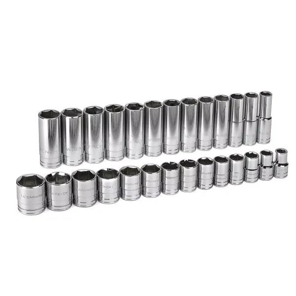GEARWRENCH 27-Piece 1/2 in. Drive 6-Point Standard and Deep SAE Socket Set