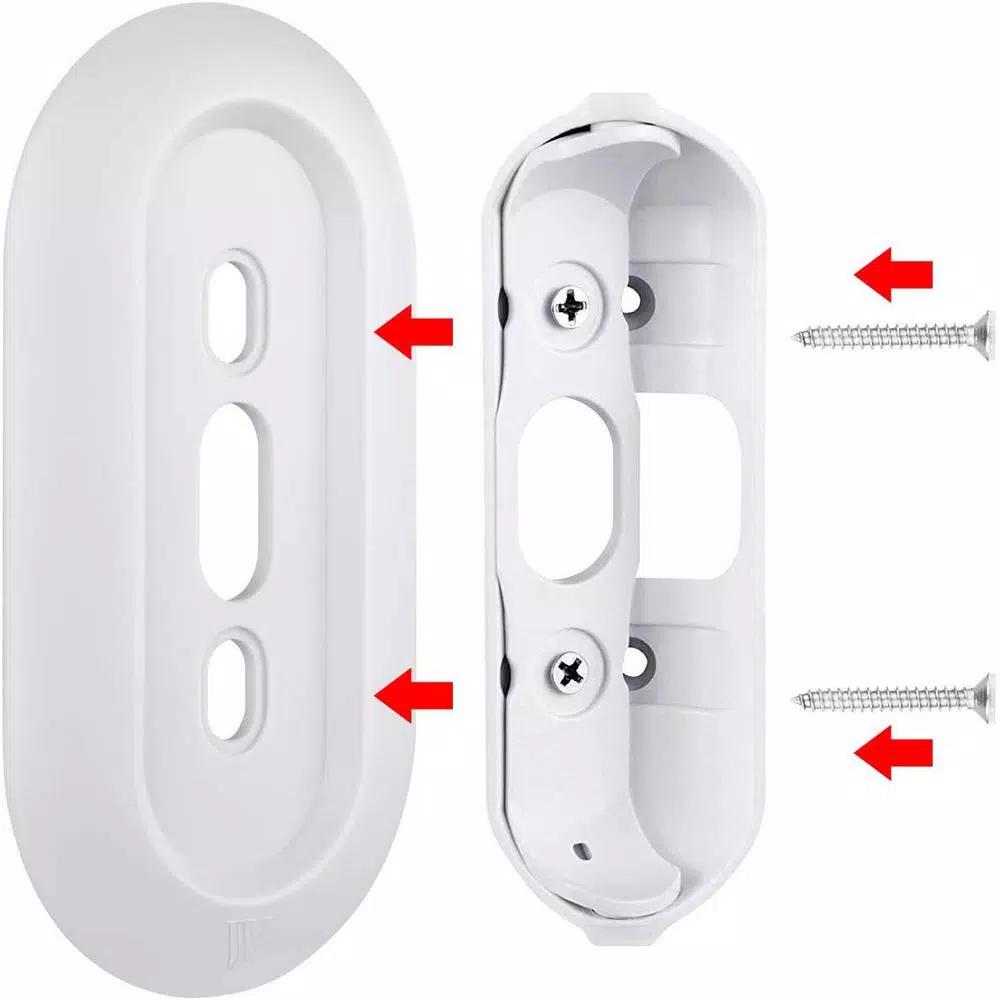 Wasserstein Wall Plate and Adjustable Angle Mount Bundle for Google Nest Hello Video Doorbell, White