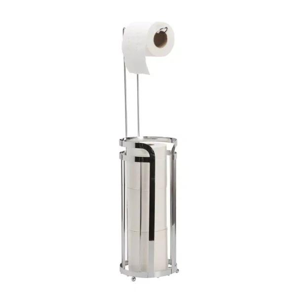 Bath Bliss Mod Collection Toilet Paper Holder and Reserve Stand with Storage in Chrome