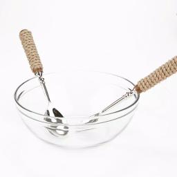 Mind Reader Silver Stainless Steel Rope Design Salad Serving Set - 2-Piece Spoon and Fork Utensil Set thumbnail 6