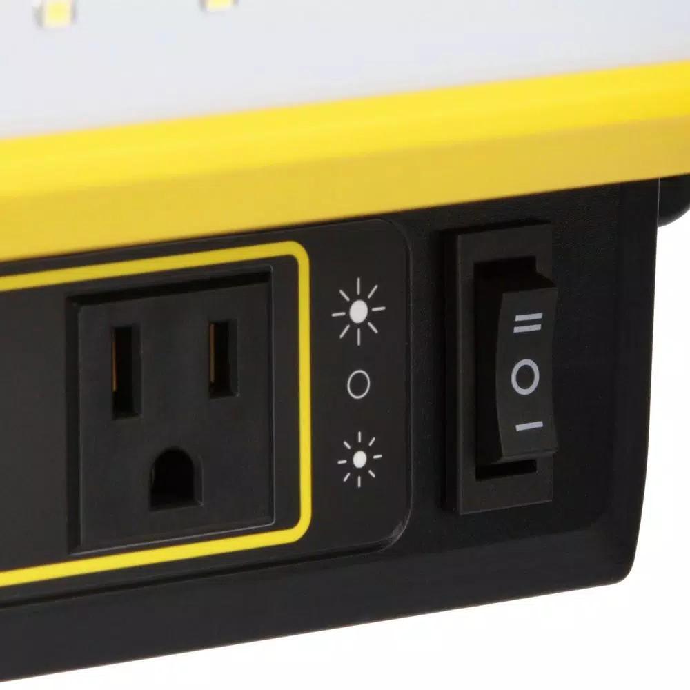 STANLEY PSL1000S 1000 Lumen LED Work Bench Shop Light with 4 AC Outlets and Dual USB Ports
