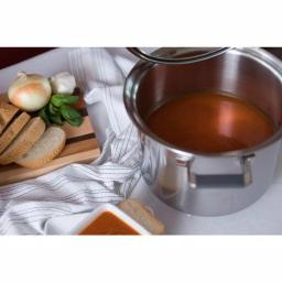 CookCraft by Candace 8 qt. Tri-Ply Stainless Steel Stock Pot with Patented Latch Glass Lid thumbnail 4