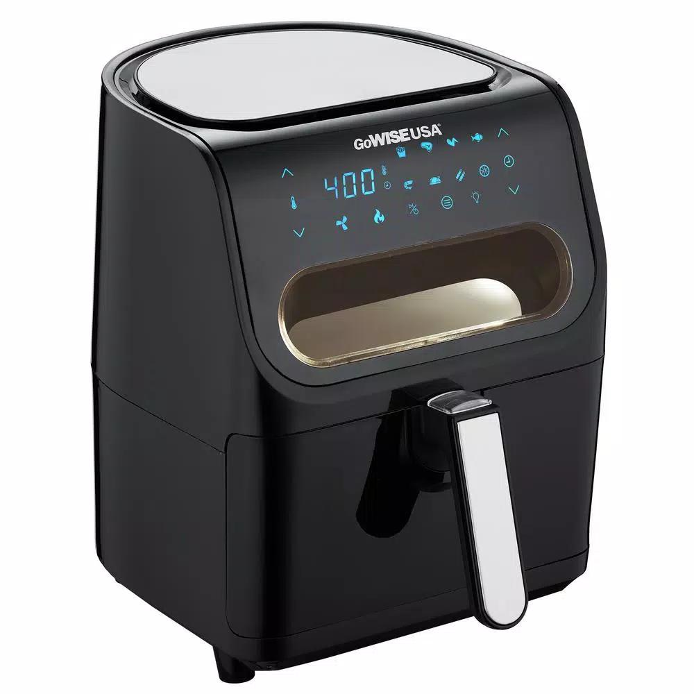 GoWISE USA 4 Qt. Digital Air Fryer with Viewing Window and 8 Presets, 1500W, Black