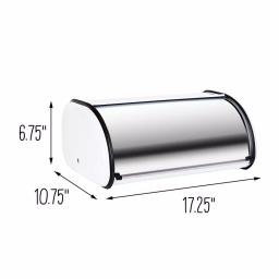 Honey-Can-Do Retro White Rolltop Bread Box - Steel Kitchen Storage Container thumbnail 5