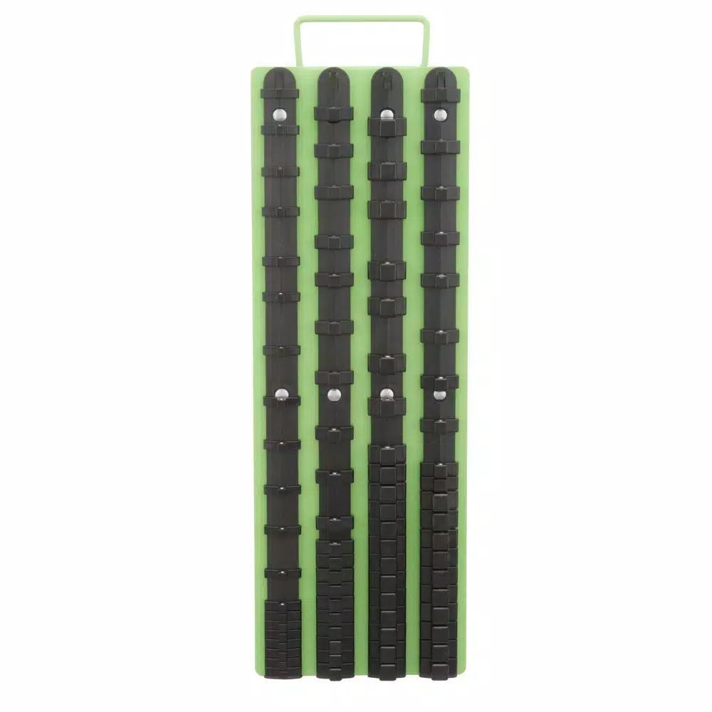 Grand Rapids Industrial Products Professional Heavy-Duty Steel Socket Organizer Rack, Green