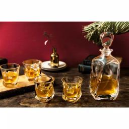 JoyJolt Aurora Crystal Whiskey Decanter Set with 4 Old Fashioned Glasses thumbnail 5