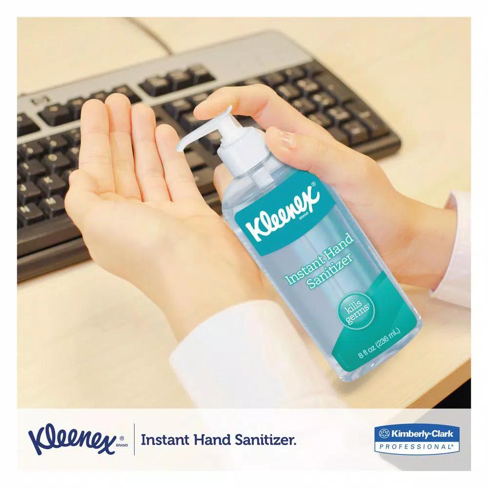 Kleenex Instant Hand Sanitizer, 62% Ethyl Alcohol, 8 oz Pump Bottle (12 Pack)