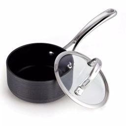 Cooks Standard 1 Qt. Hard-Anodized Aluminum Nonstick Saucepan with Glass Lid, Black thumbnail 4