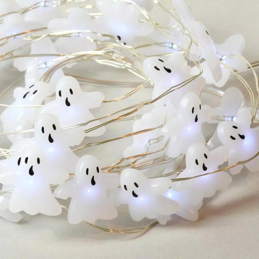 LUMABASE 8 ft. 40-Light Battery Operated LED Ghost String Lights, Waterproof Submersible Set of 2