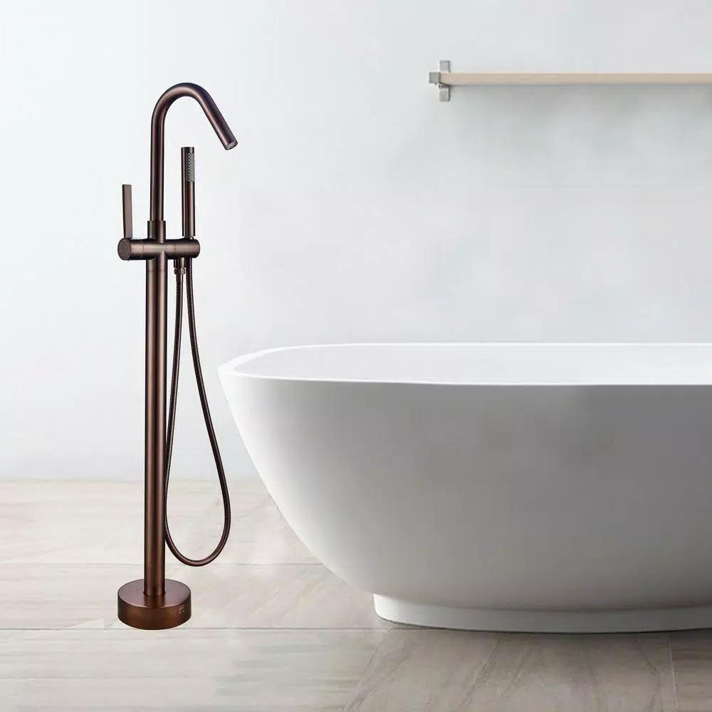 Vanity Art 40 in. Freestanding Single-Handle Claw Foot Tub Faucet with Hand Shower, Oil Rubbed Bronze