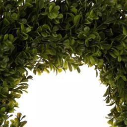 Glitzhome 18 in. Boxwood Wreath with 28 in. Wooden Window Frame Decor thumbnail 3
