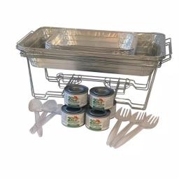 Unbranded SERVE-RITE 24-Piece Aluminum Multi-Buffet Chafing Dish Set with Chrome Plated Racks, 8 Qt Capacity thumbnail 1