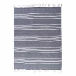 Unbranded MHF Home Blue and White Striped Cotton Blend Throw Blanket, 50 x 60 in. thumbnail 3