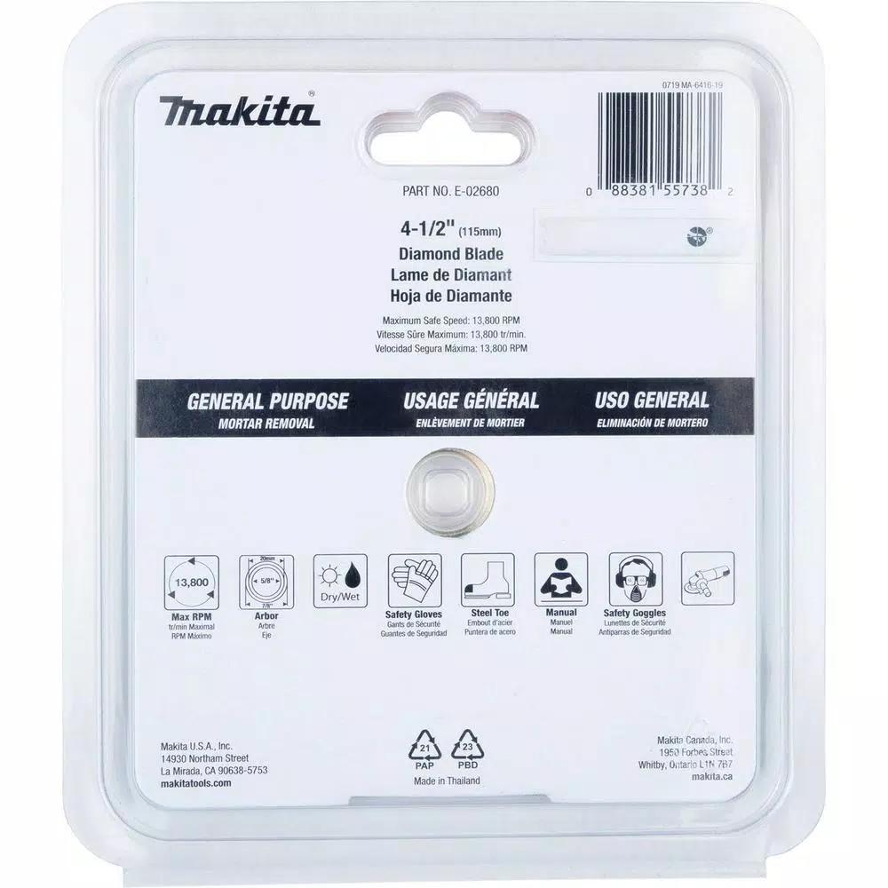 Makita 4-1/2 in. Dual Sandwich Diamond Tuck Point Blade for Mortar Removal