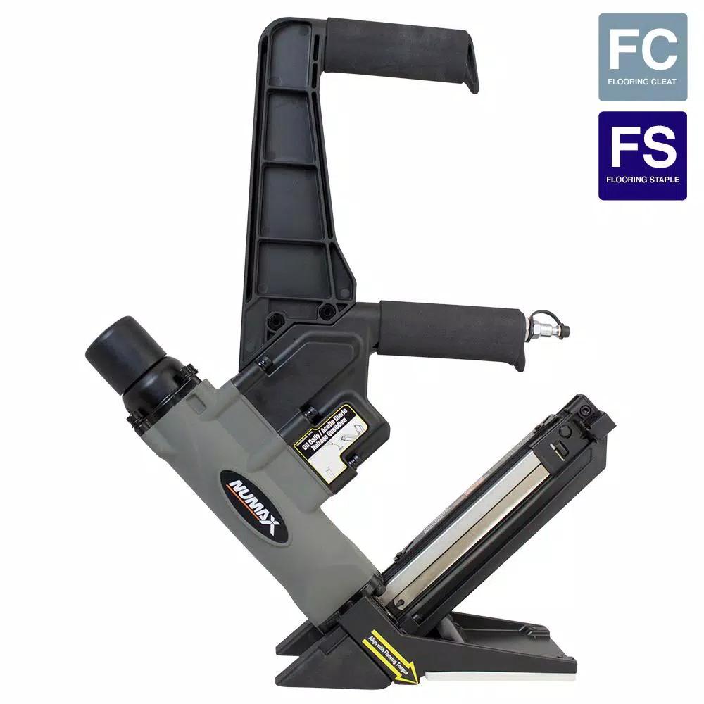 NuMax S50LSDH 2-in-1 Pneumatic 15.5/16 Gauge Dual Handle Flooring Nailer and Stapler