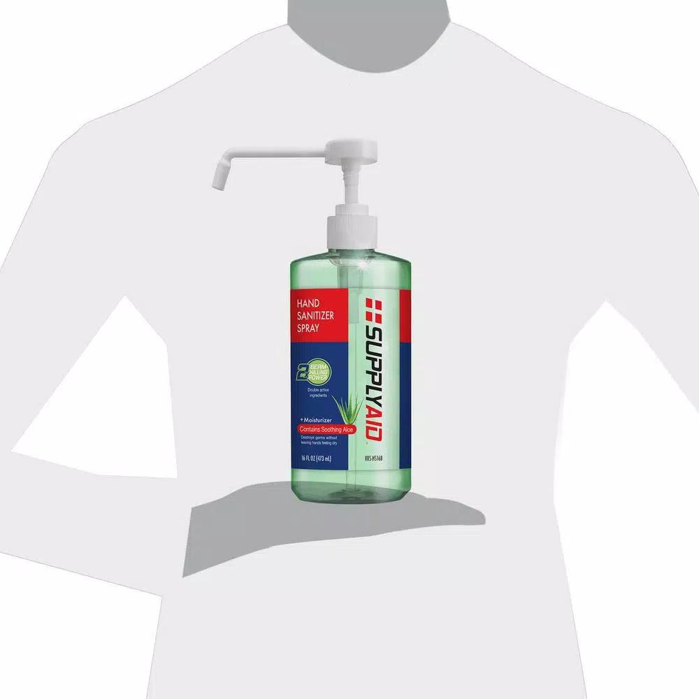 SupplyAid 16 oz. Dual Action Hand Sanitizer Spray with Soothing Aloe