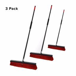Alpine Industries 18 in. 2-in-1 Squeegee Push Broom, Red (3-Pack) thumbnail 2