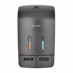 Alpine Industries Dual Soap and Hand Sanitizer Dispenser, 1100 ml, Gray thumbnail 1