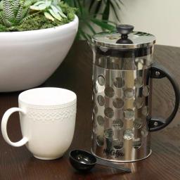 Mr. Coffee Polka Dot Brew 4-Cup Silver French Coffee Press with Scoop, 32 oz. thumbnail 2