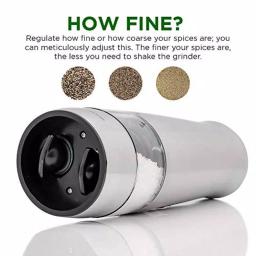 Ovente 2-in-1 Electric Salt and Pepper Grinder, Stainless Steel Silver, Battery Operated thumbnail 3