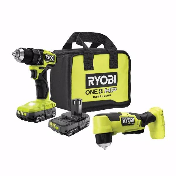 RYOBI ONE+ HP 18V Brushless Compact 2-Tool Kit: 1/4 in. Impact Driver & 3/8 in. Impact Wrench